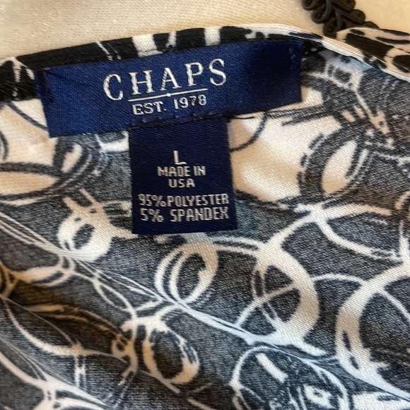 Chaps size Lg black and white print sleeveless stretch dress. - Picture 7 of 7